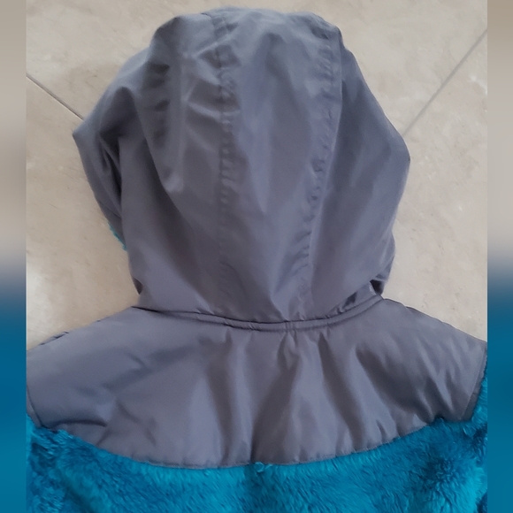 LANDS END FAUX FUR JACKET IN TEAL L 14 - Picture 4 of 6